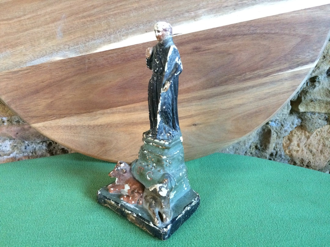 Antique Catholic Statue of St Gens Du Beaucet French Etsy