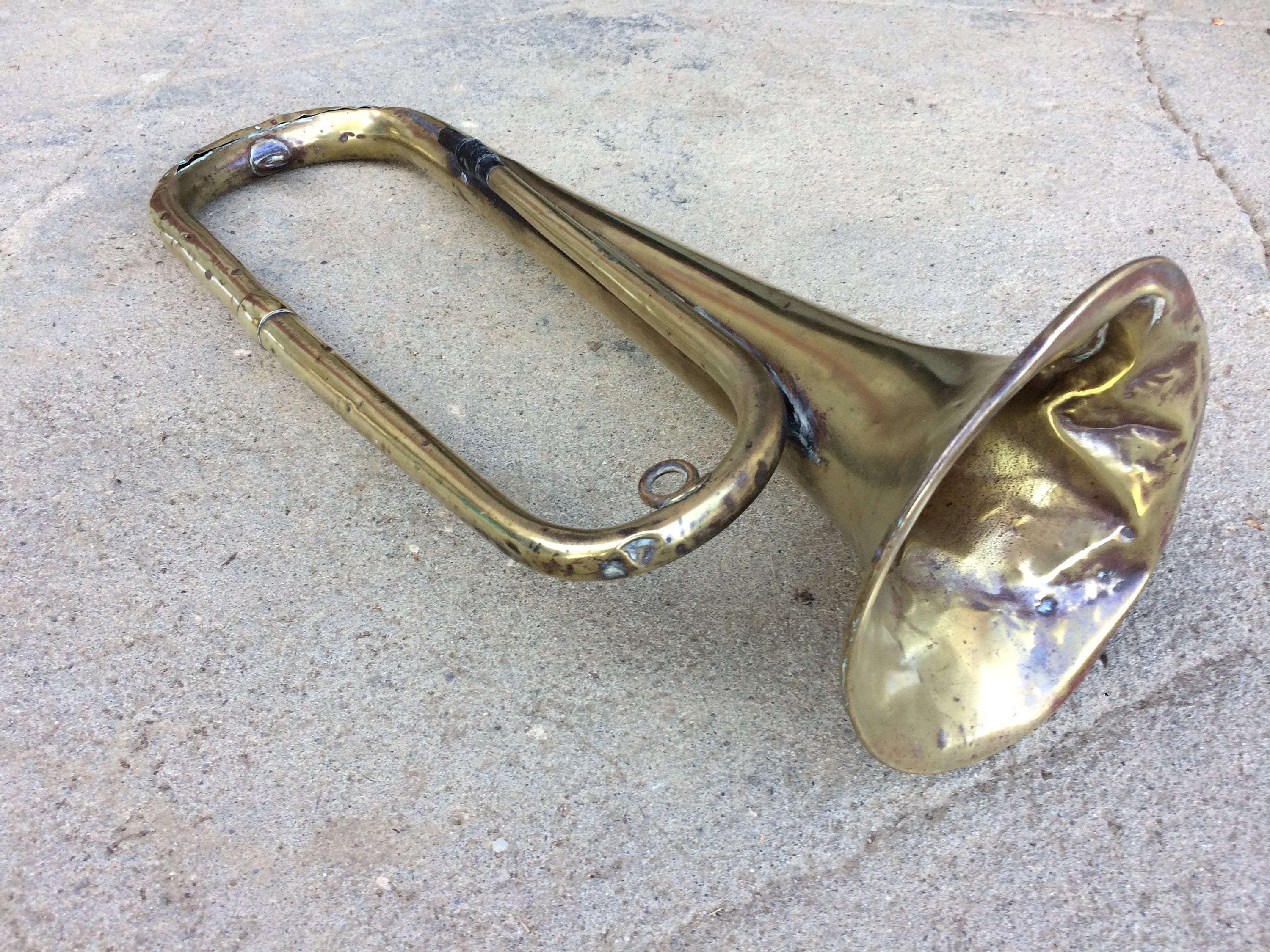 French Antique Bugle Horn Instrument Hunting Horn WW1 Brass Etsy