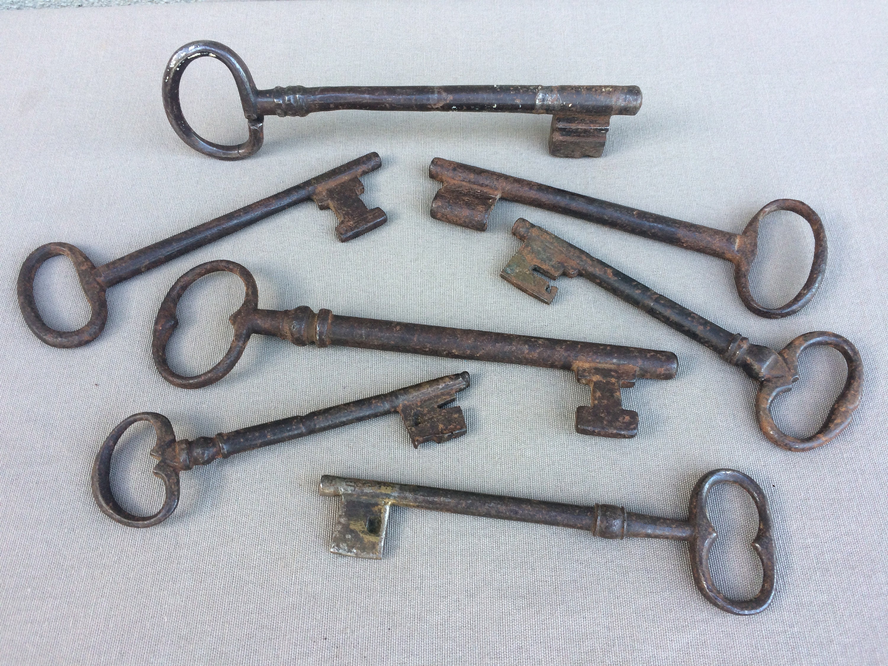 Lot de Clés Antiques, Très Grand Français Porte Antique Forgée à La Main Squelette Key Lot, Ornement