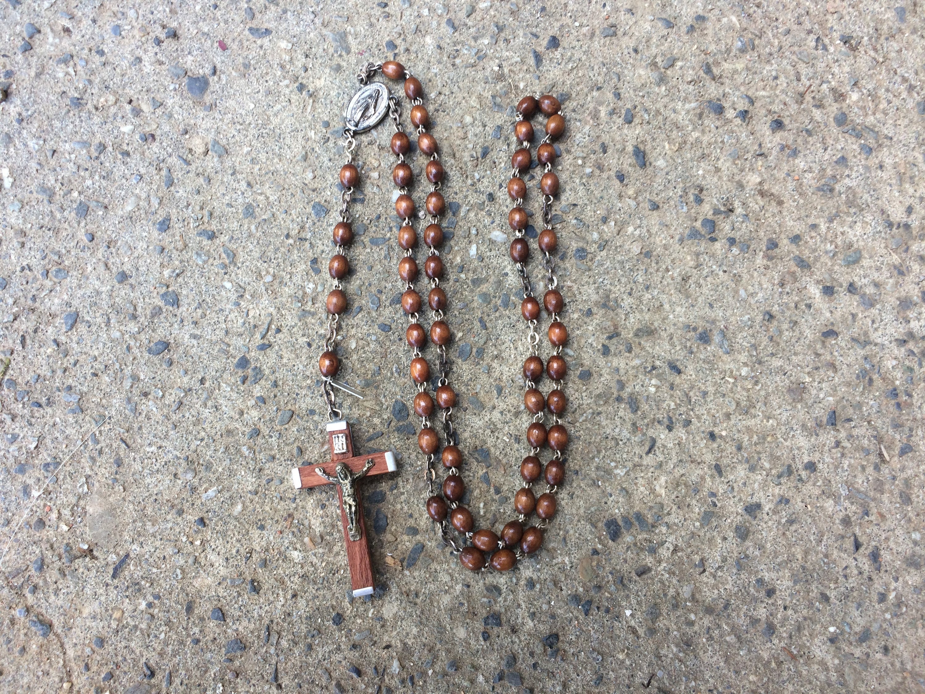 Français Perles de Prière Du Rosaire Vintage, Catholique Sacré-Cœur avec en Bois, Cadeaux Chrétiens 