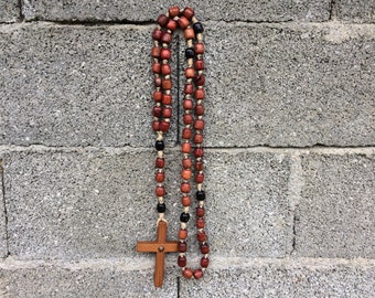 Large Rosary For Wall, French Vintage Catholic Prayer Beads, Found And Flogged