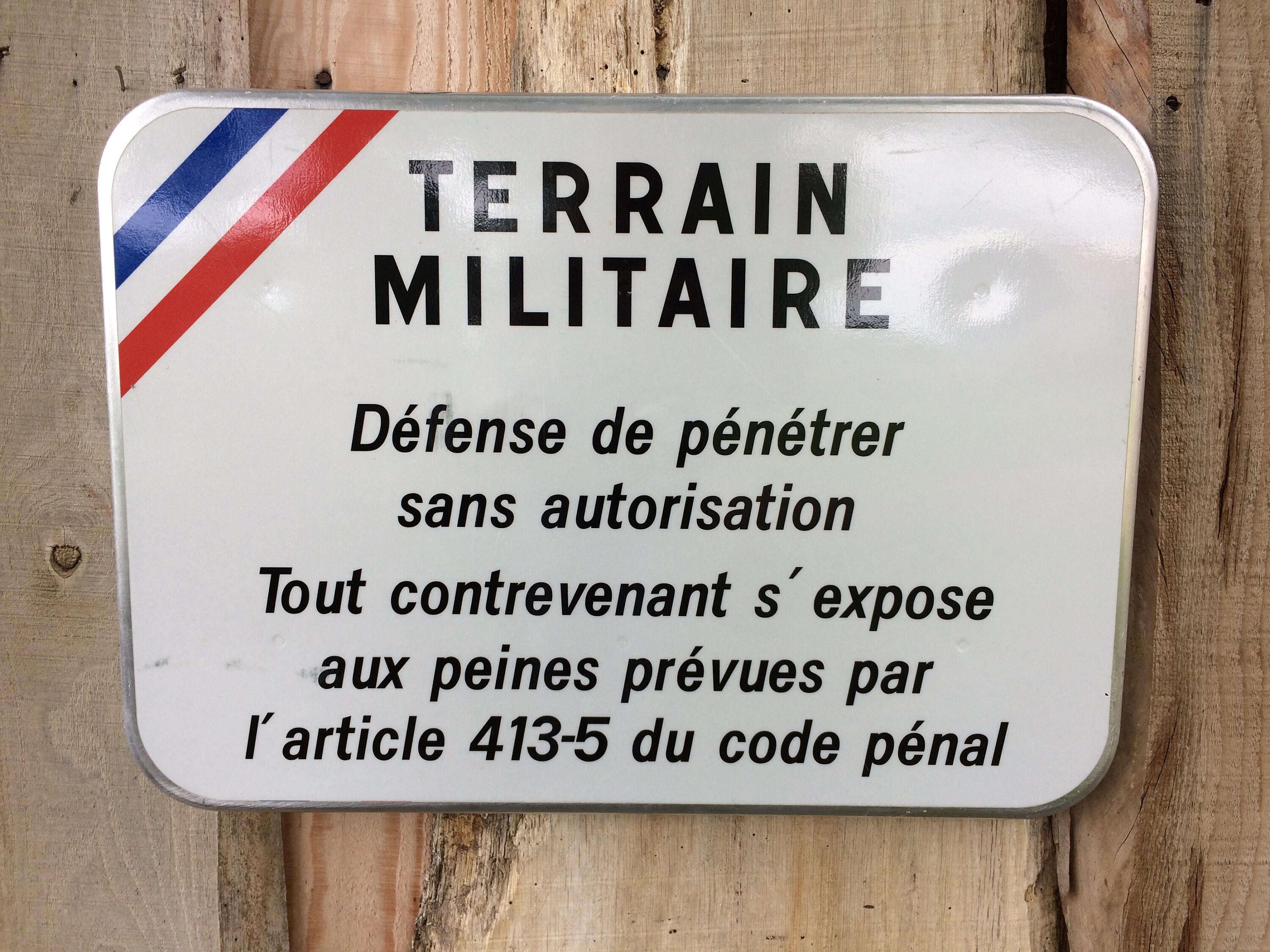 Panneau d'avertissement d'interdiction d'intrusion en Métal Militaire, Français Militaria Vintage, C