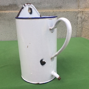 Outdoor Wall Herb Planter, French Antique Blue & White Bulb Pot, Yard Decor
