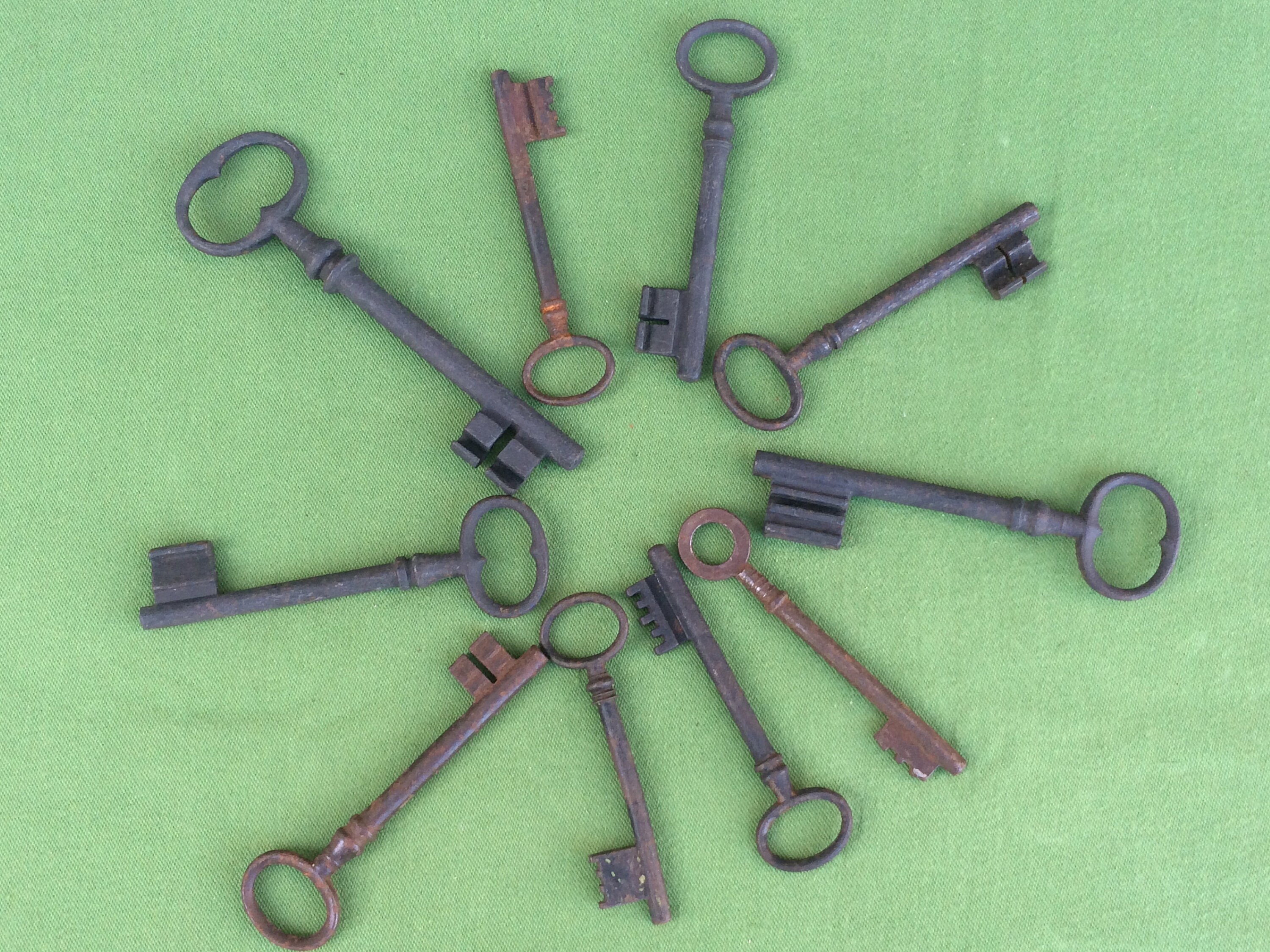 Clés Anciennes ou Lot de Clés, Français Clés Collection Ornementales en Fer Pour Le Mur, La Cheminée