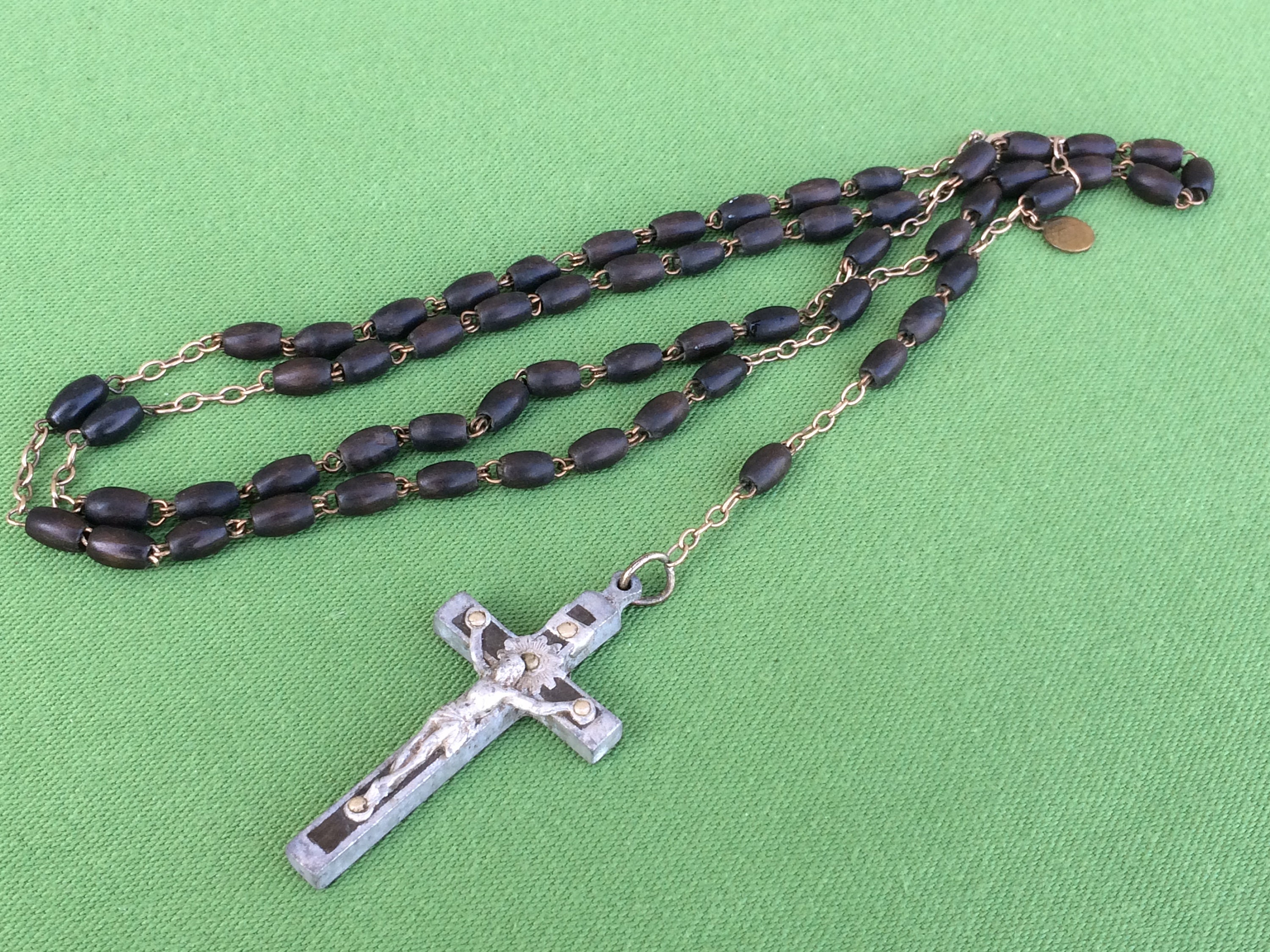 Français Perles de Prière Du Rosaire Antique Lourdes, Catholique avec Perles en Bois, Cadeaux Chréti