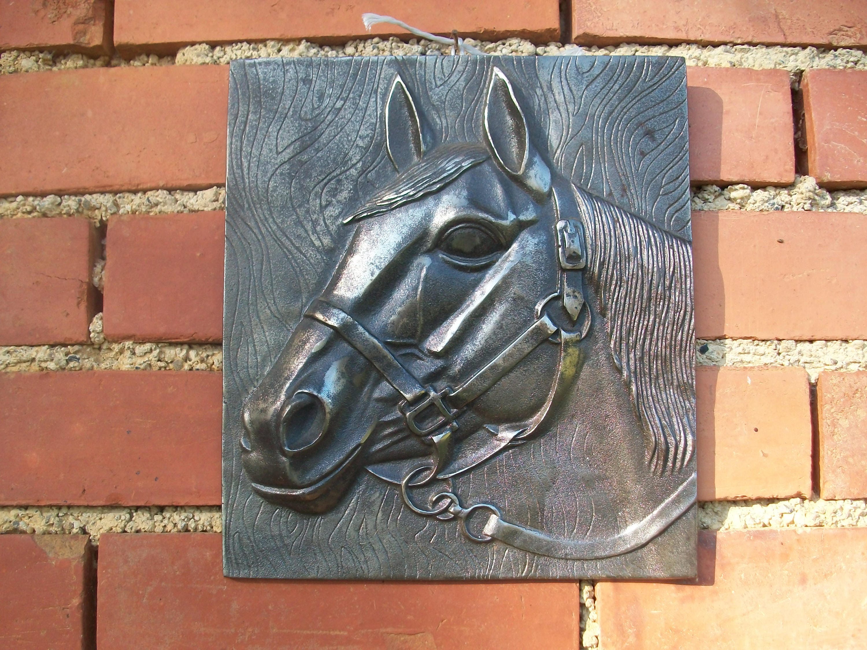 Métal Cheval Mur Art Plaque en Fonte Cadeaux Décoration Murale Français Vintage Horse Head Room Déco