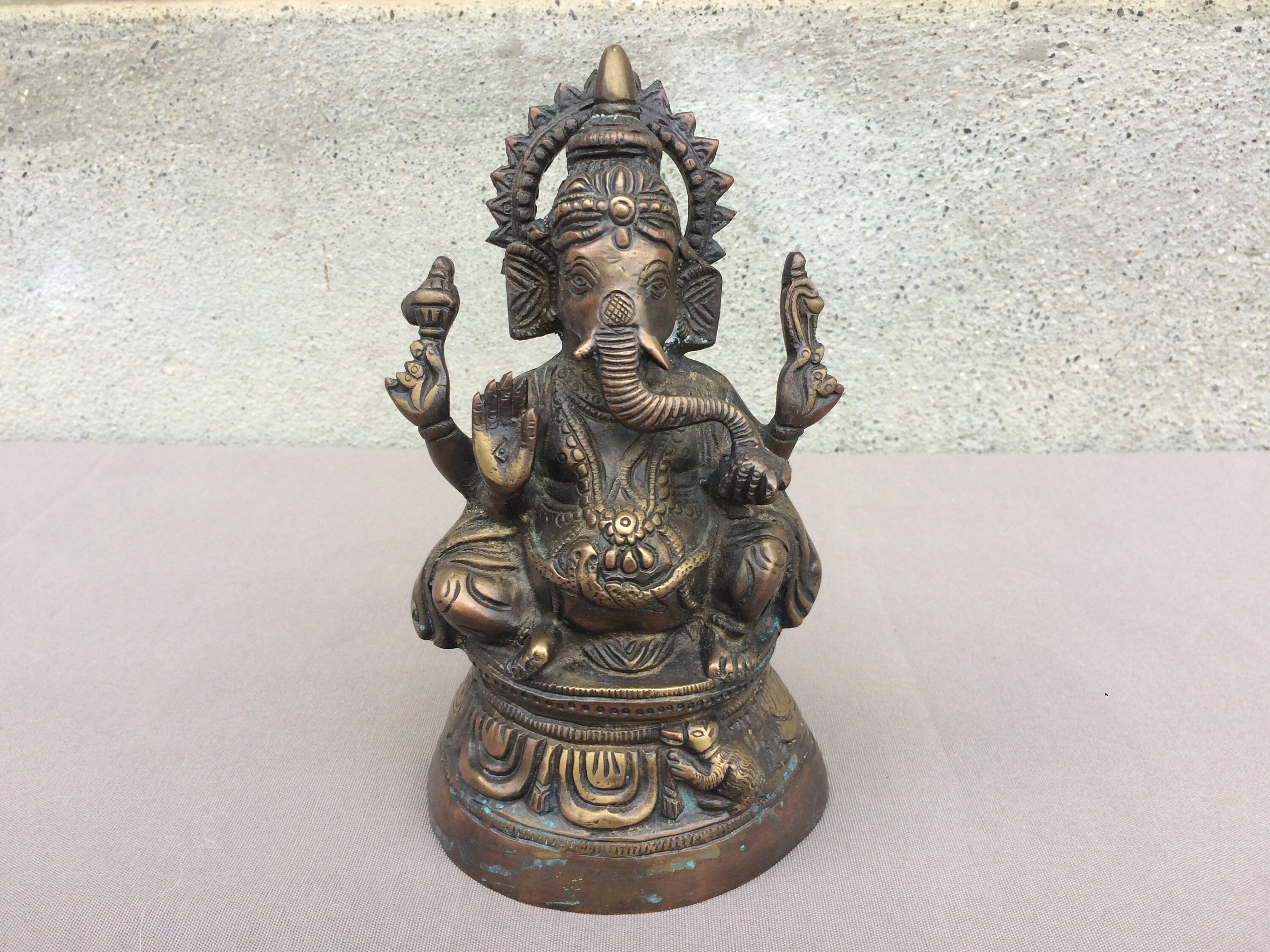 Statue de Ganesh, Antique Dieu Hindou en Laiton Ganesh ou Statue Ganesha, Ornement Du Temple Seigneu