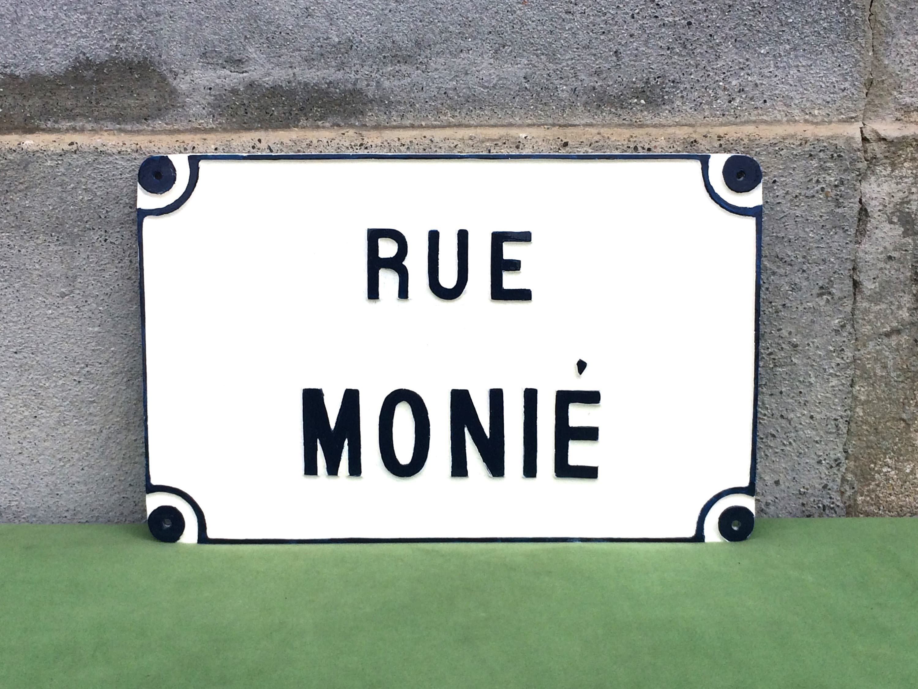 French Vintage Street Sign or Road Sign