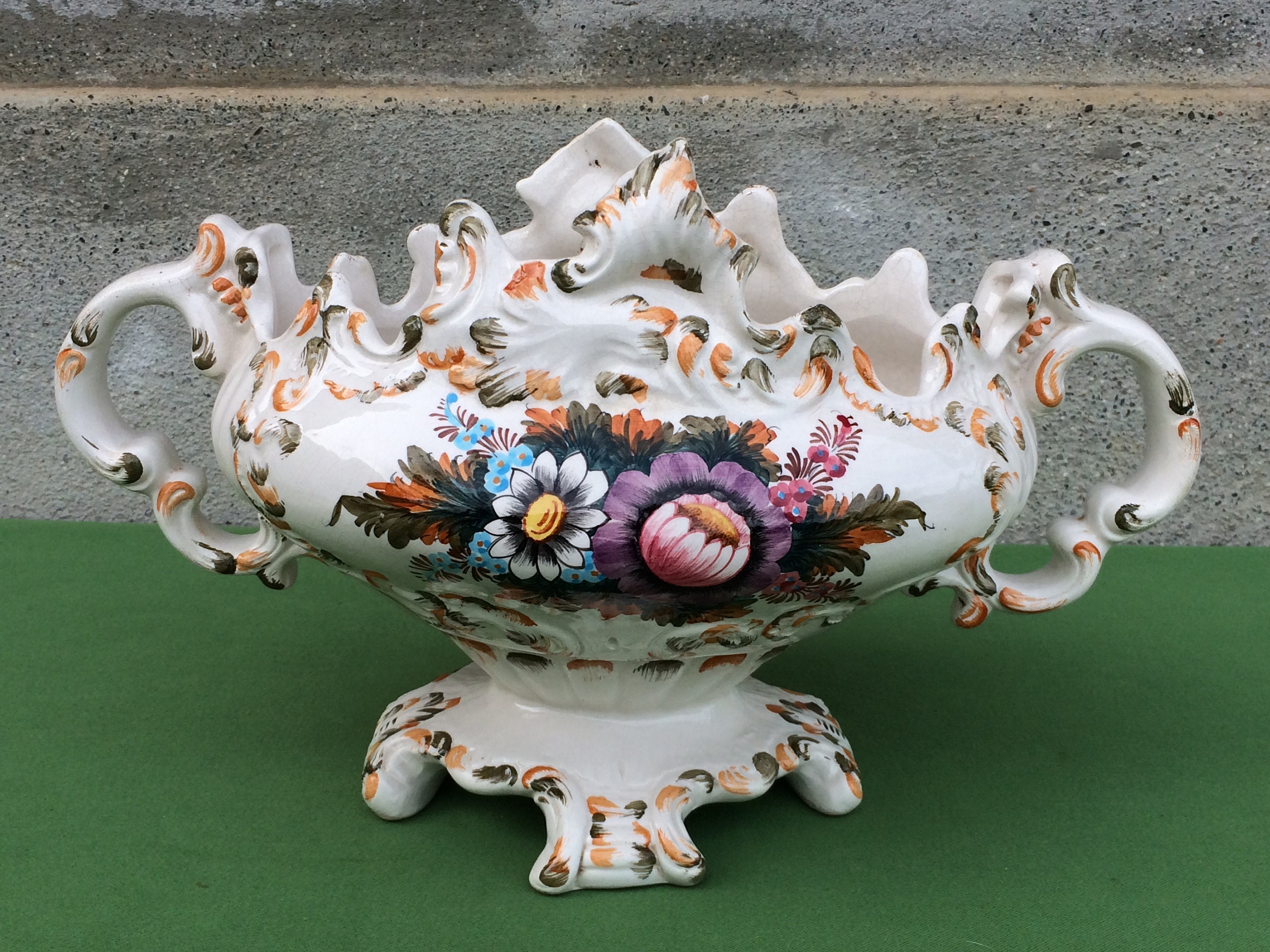 Pot ou Cachepot de Plantes d'intérieur, Jardinière Pot en Céramique d'intérieur Italienne Antique, D