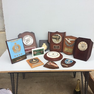 Navy Awards Collection, Military Collectibles, Commemorative Plaques, Vintage Navy Militaria, Military Retirement Gift