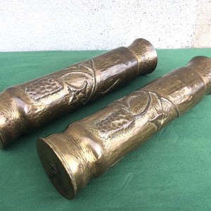 Pair of Trench Art Vases, WW1 Militaria