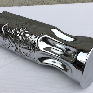 Trench Art Vase, Reshaped And Decorated Antique Brass Case From World War 1