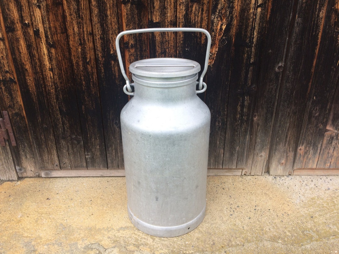 Large Milk Can French Vintage Mid Century Aluminum Etsy