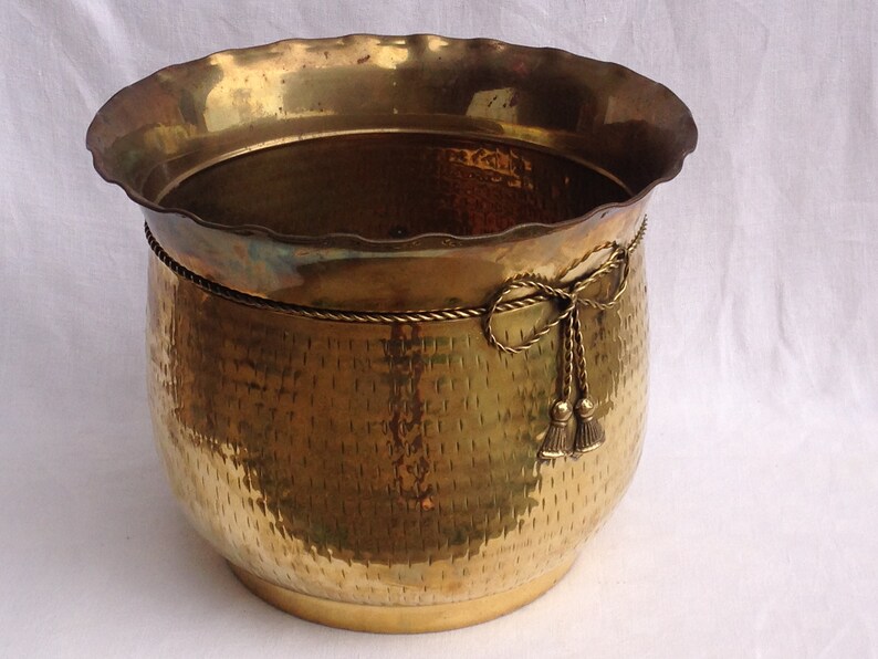 Gift For Mom Cache Planter Jardiniere Planter Large French Vintage Brass Indoor Planter or Jardiniere Bulb Planter