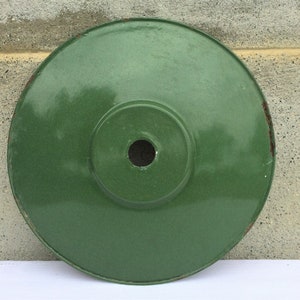 Large Industrial Lamp Shade, Green Enamel Pendant Lighting Parts