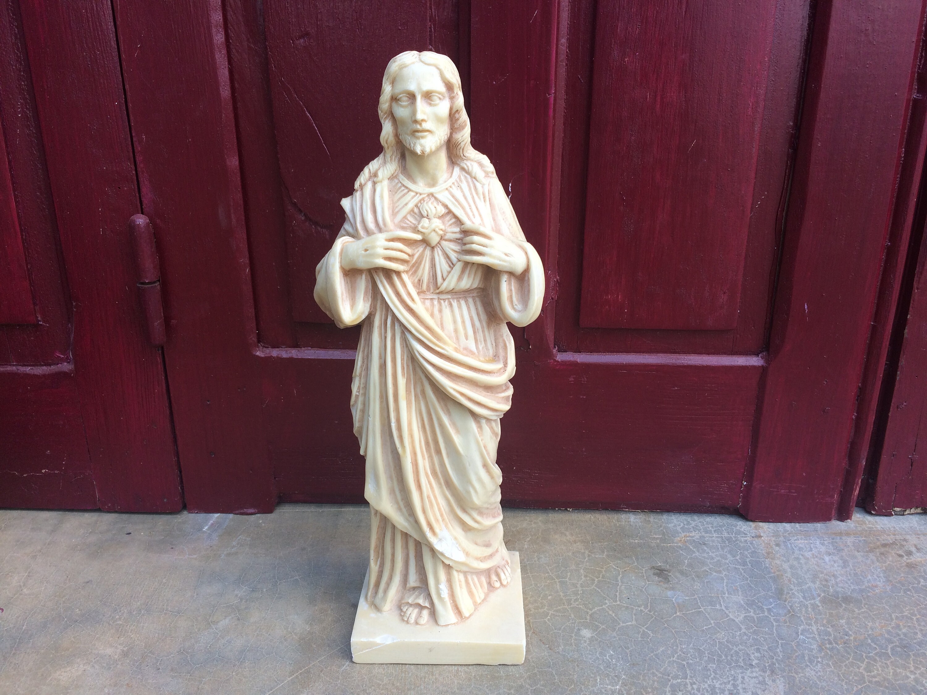 statue ou Figurine Du Sacré-Cœur de Jésus Ressuscité, Français Cadeaux Chrétiens Catholiques Vintage