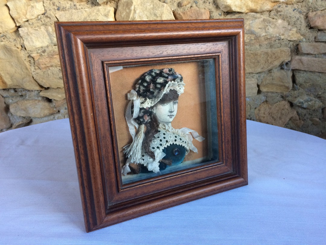 Victorian Shadow Box, French Antique 3D Fashion Print Picture