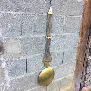 Antique Brass Clock Pendulum, Gold Wall Decor