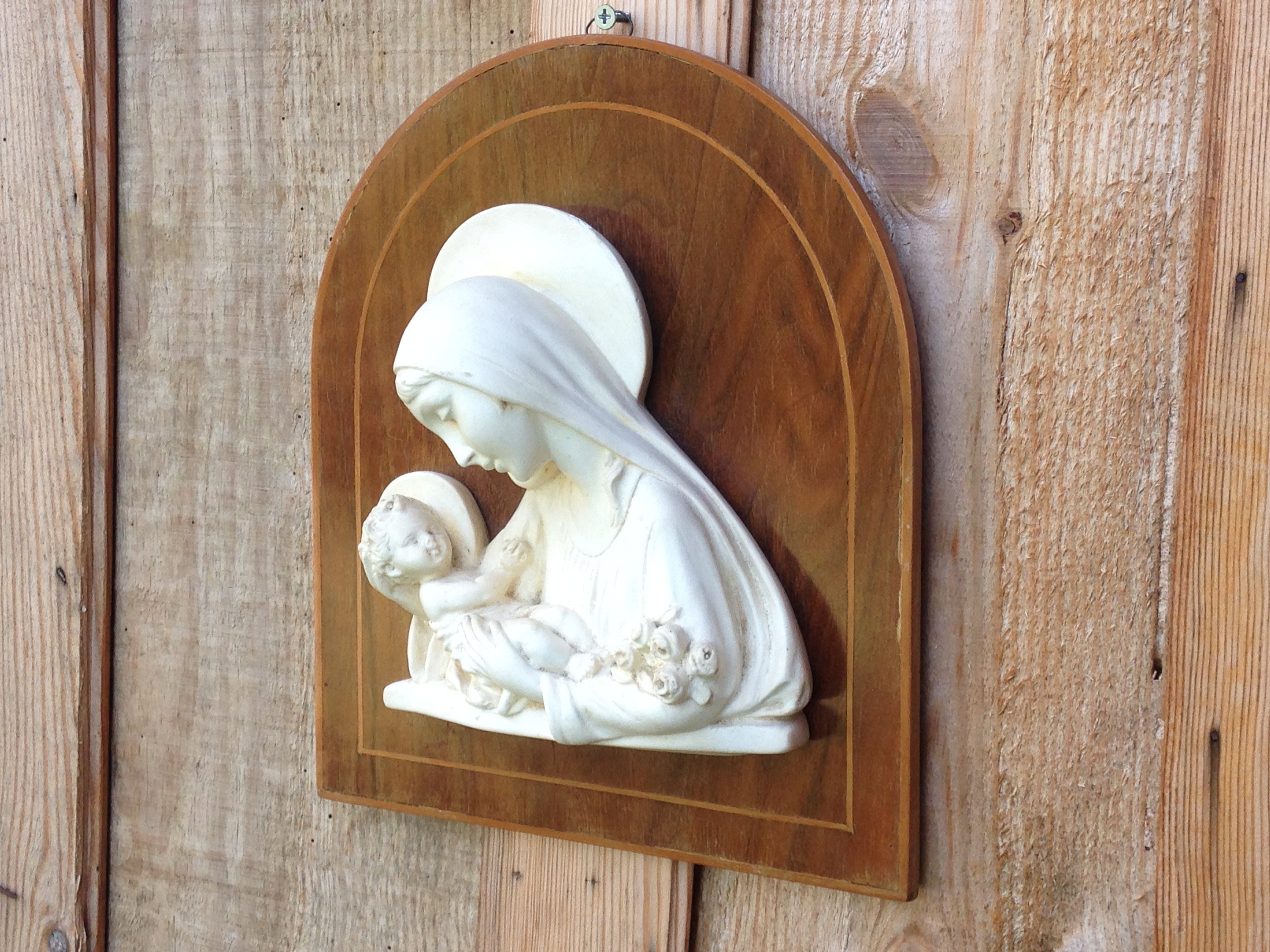 Crèche Marie et Jésus, Décoration d'art Mural Chrétien 3D, Cadeaux Chrétiens, Trouvés Fouettés