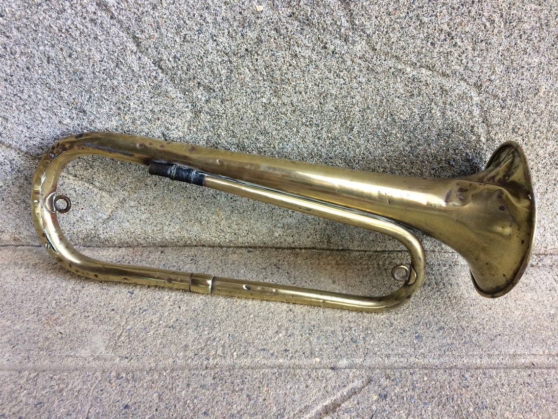 French Antique Bugle Horn Instrument Hunting Horn WW1 Brass Etsy