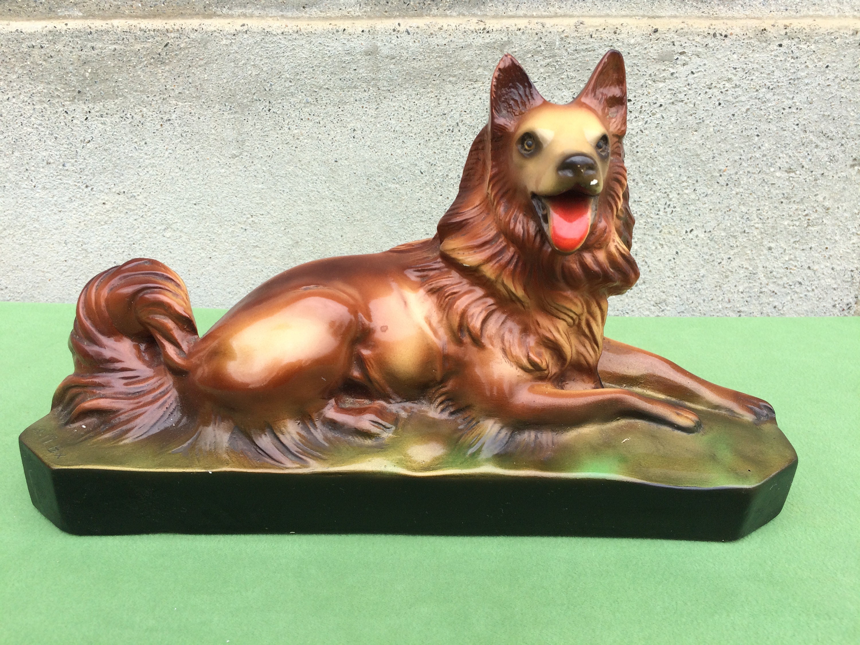 Antique German Shepherd Dog Figurine Art Deco Plaster Bust Etsy