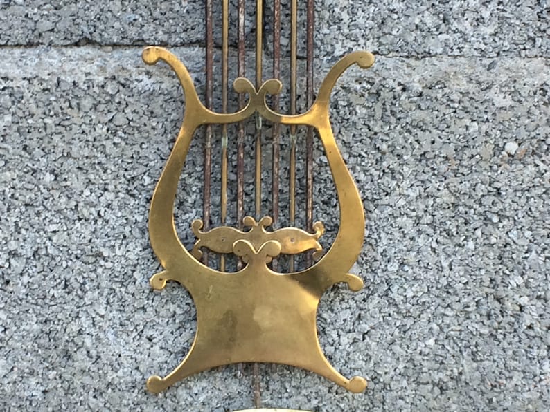 Antique Brass Clock Pendulum, Gold Wall Decor image 6