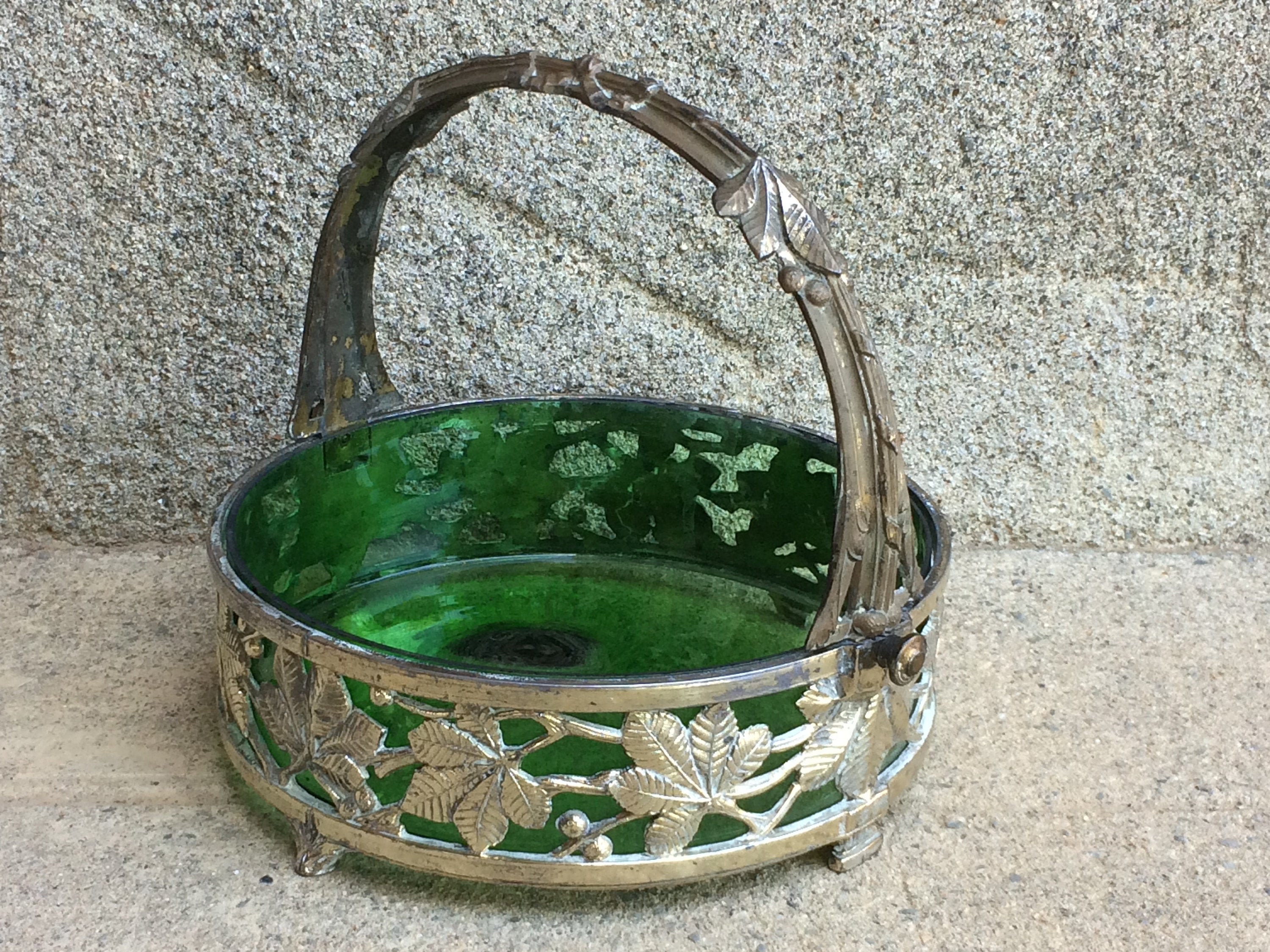 Français Antique Candy Dish Bowl ou Bonbonnière, Centerpiece Table Decor, Serving Fruit Bowl, Trouvé