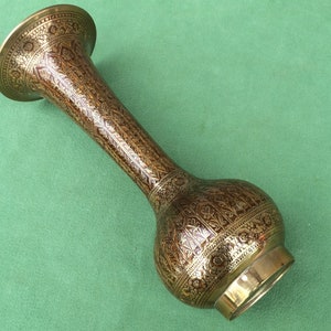 Vintage Brass Bud Vase, Gold Room Decoration
