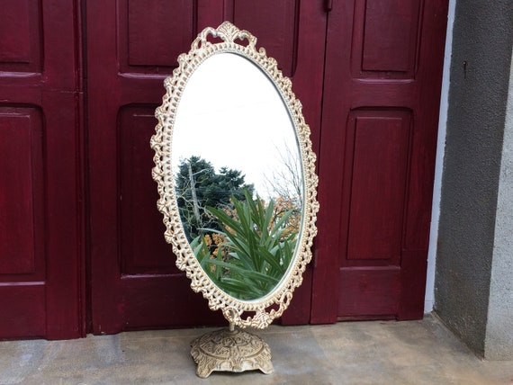 Large Vintage Dresser Mirror Art Deco Standing Mirror Bedroom Etsy