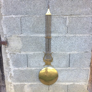 Antique Brass Clock Pendulum, Gold Wall Decor image 2