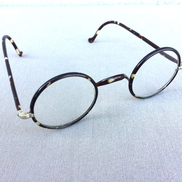 Vintage Tortoise Shell Eyeglasses, Round Eyeglass Frames, Found And Flogged