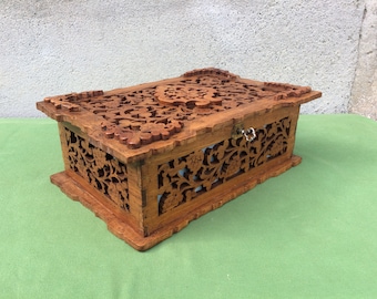 Boîte à bijoux décorative en bois, rangement pour lettres d'amour vintage, boîte à souvenirs