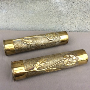 Pair of Trench Art Vases, WW1 Militaria