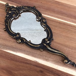 Antique Hand Mirror, French Vanity Decor