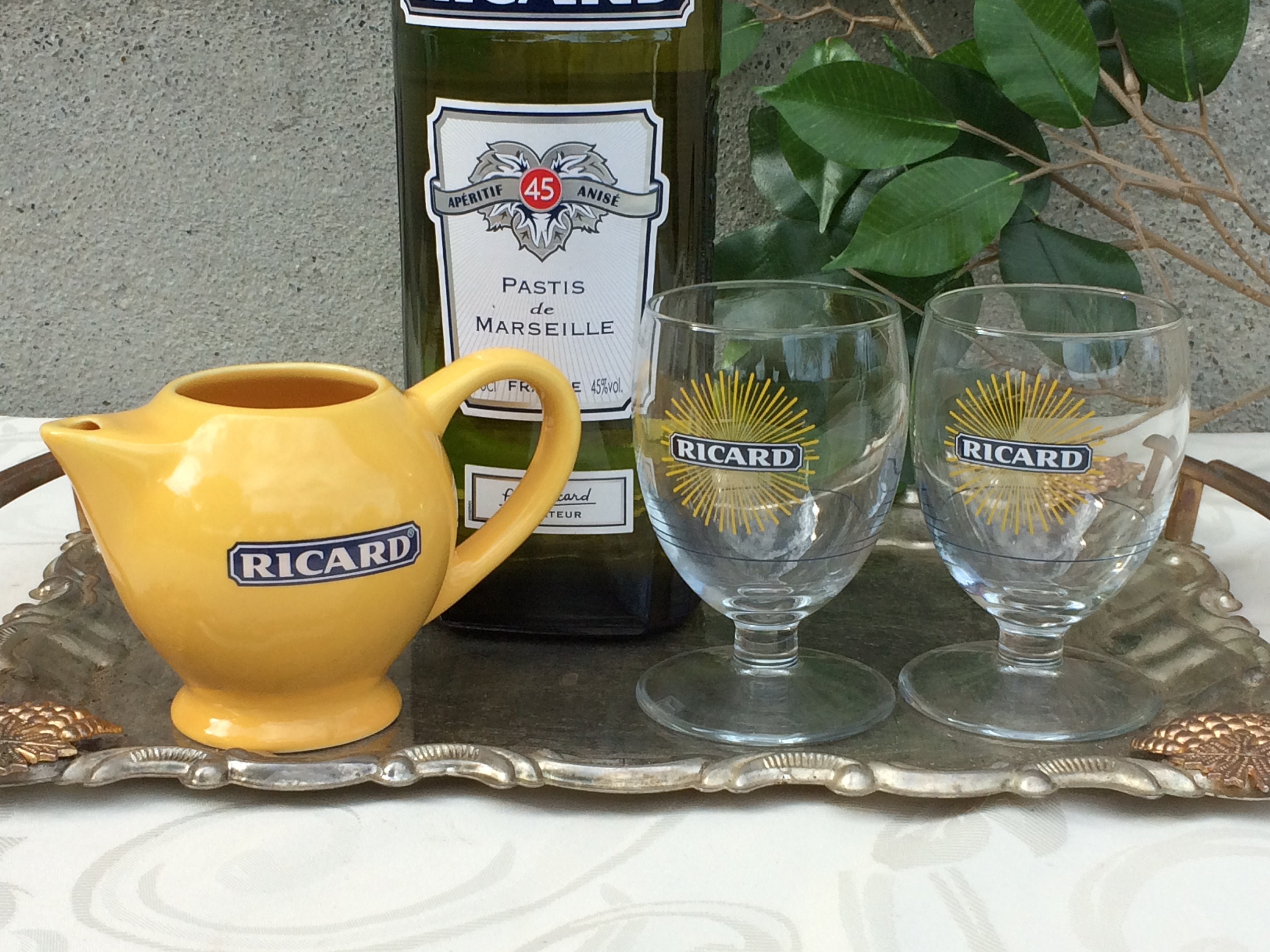 Français Pichet et Verres Ricard Vintage Pastis Ensemble de Pichets, Lunettes Ricard, Pichet Barware