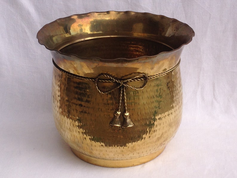 Gift For Mom Cache Planter Jardiniere Planter Large French Vintage Brass Indoor Planter or Jardiniere Bulb Planter