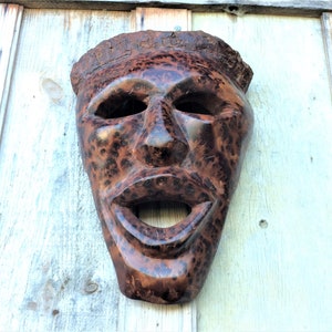 Decorative Wooden Mask, Vintage African Wall Decor