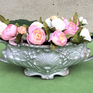 Antique Cast Iron Planter, Indoor or Outdoor Bulb Pot