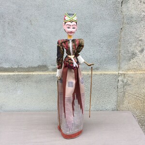 Large Indonesian Stick Puppet, Wayang Golek Javanese Rod Puppet