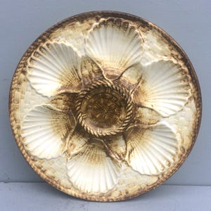 Vintage Longchamp Oyster Plate: French Shellfish Serving Platter, 1980s
