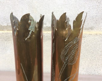 Pair of Verdun Trench Art Vases, WW1 Militaria, Found And Flogged