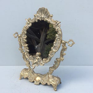 Antique Vanity Mirror, Free Standing Gold Mirror, French Bedroom Decor