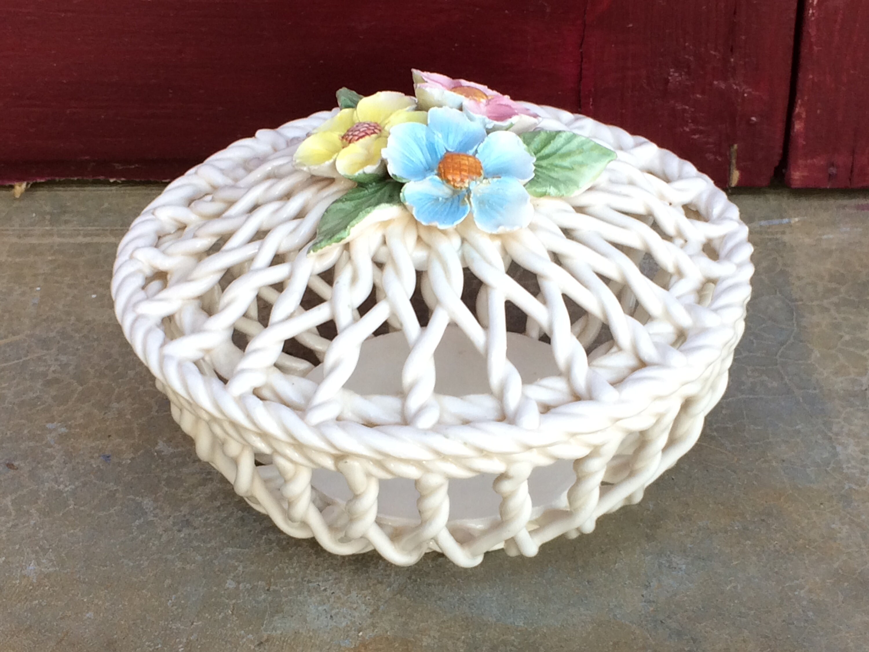 Potpourri Bowl Lattice Pottery Ceramic Trinket Pot With Lid Etsy