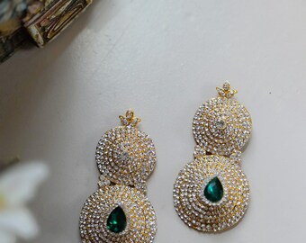 Ratna Bindu Kundalam - Stone earrings - Set of 3 colors