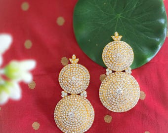 Ratna Karnika - Ammavaru Round Earrings – Temple Style Alankaram