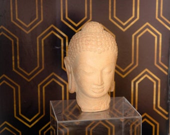 Buddha head sculpture