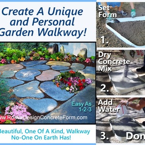 Stepping Stone DIY Walk Maker Mold Concrete Stones Garden Path Patio Walkways image 4