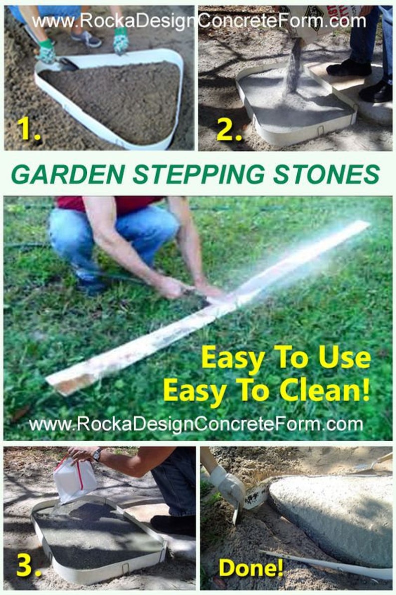 Stepping Stone DIY Walk Maker Mold Concrete Stones Garden Path Patio Walkways image 6