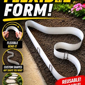 DIY Custom Stepping Stone Maker | Flexible Vinyl Form for Garden Art (8ft)