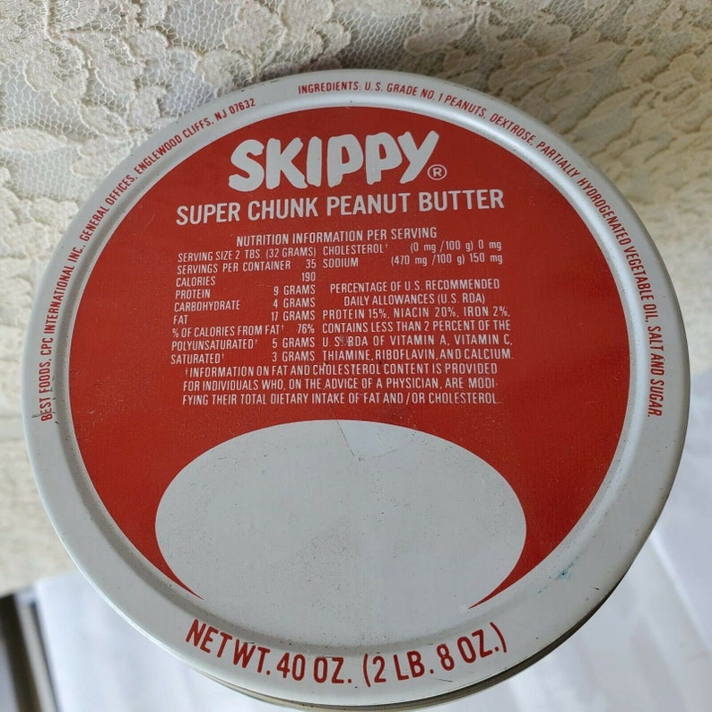 Vintage Skippy Peanut Butter Jar with Metal Lid Filled With Etsy